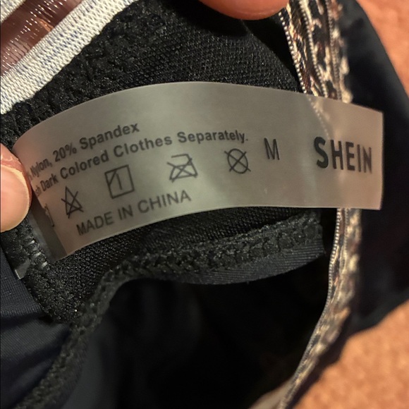 SHEIN Black Bikini with Leopard Trim - Picture 4 of 10